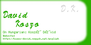 david koszo business card